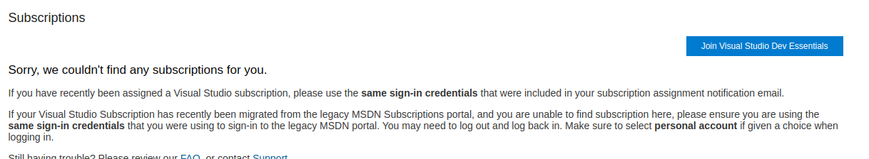 Join Visual Studio Dev Essentials